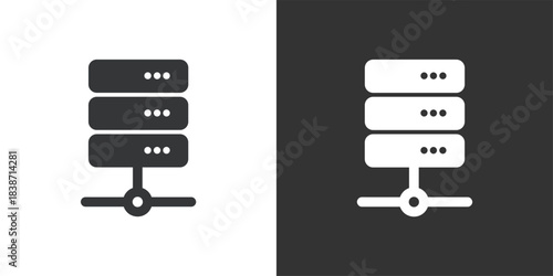 Network Connected Server icon. Solid glyph series icon