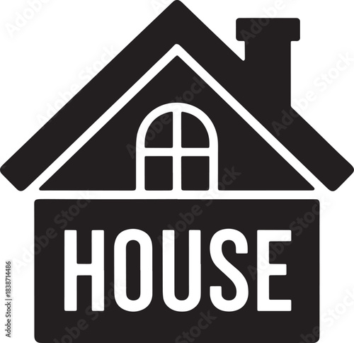 House Symbol Design for Real Estate and Home Ownership Concepts Graphic Art