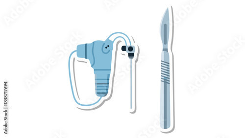 Surgical Scalpel and Medical Device on a Black Background Symbolizing Healthcare and Medical Procedures