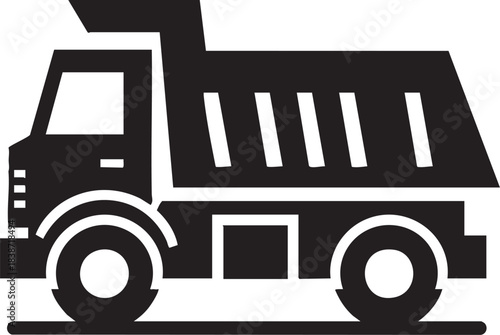 Dump truck icon silhouette