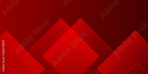 Modern red backdrop featuring layered geometric lines and arrow-like shapes, creating a bold and dynamic visual effect.