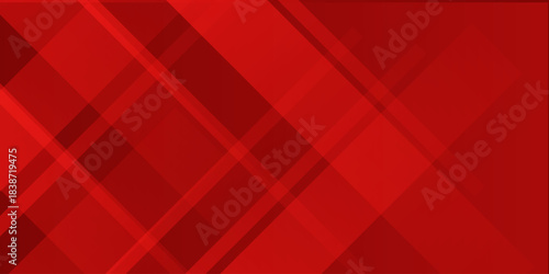 Abstract red geometric background with overlapping diagonal shapes and transparent layers, creating a modern dynamic design.