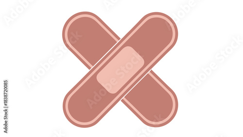 Two Adhesive Bandages Crossed Over Black Background Minimalist Medical Healthcare Concept