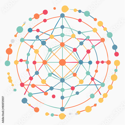 Abstract Digital Network Global Data Connections  Technology System Concept.