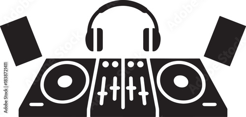 Dj setup vector illustration graphic design for audio equipment and sound system
