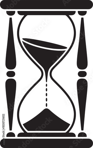 Hourglass Showing Time Running out Depicting Passing Time on Transparent Background