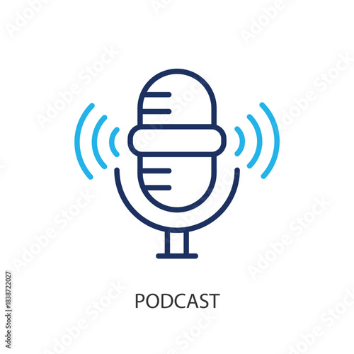 Podcast thin line icons. Original vector illustration.
