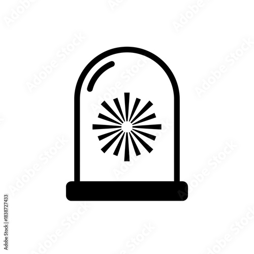 Firework bell jar display silhouette vector illustration