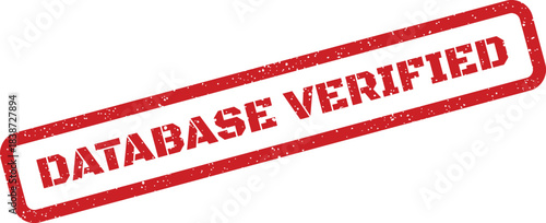 Red grunge rubber stamp mark displaying DATABASE VERIFIED text, indicating confirmed authenticity and accuracy