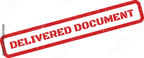 Red grunge rubber stamp mark with DELIVERED DOCUMENT text indicating successful file transmission or arrival