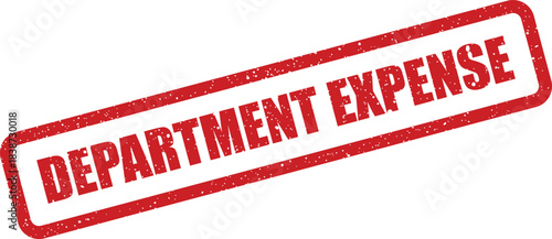 Red rubber stamp impression indicating department expense for financial record keeping purposes
