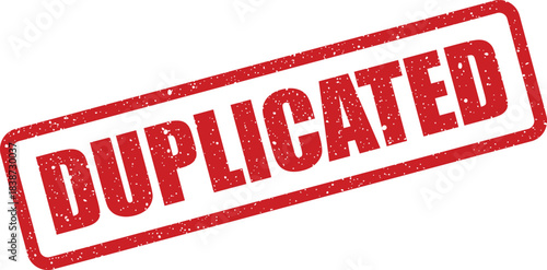 Red rubber stamp impression stating Duplicated for marking copies of various important records