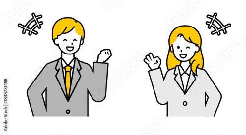 シンプルな会社員の男女_OK