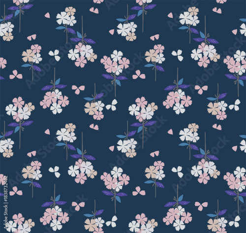 Japanese Sweet Bouquet Vector Seamless Pattern
