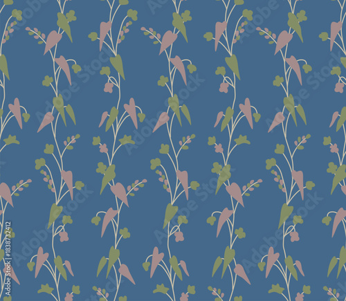 Japanese Wild Branch Vector Seamless Pattern
