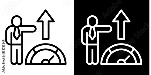 Performance Coaching  Icon Set White Style Collection