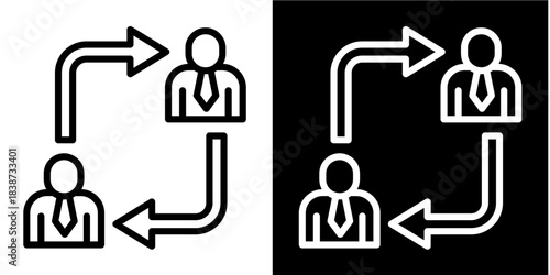 Peer Coaching  Icon Set White Style Collection