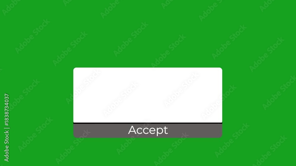 large message popup animation with accept button 4k ui motion. Stock ...