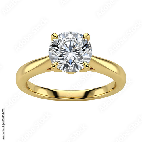 Elegant solitaire diamond engagement ring in yellow gold