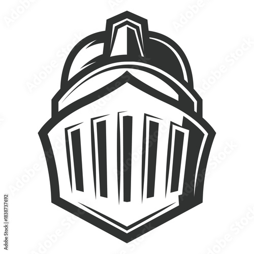 Medieval knight helmet armor icon mascot logo design illustration isolated on white background, Vector