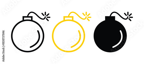 christmas vector ball bomb decoration icon.