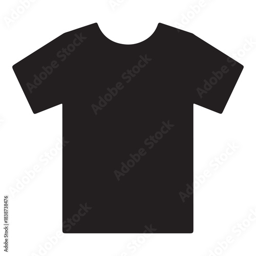  Plain black t shirt with short sleeves and a crew neck silhouette