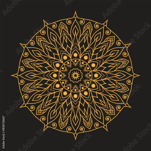 Golden Mandala Art Intricate Design