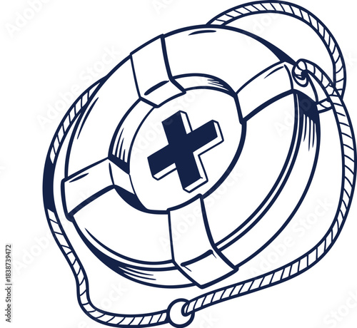 Lifebuoy with medical cross