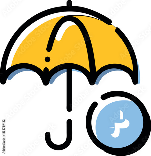 Umbrella and clock icon