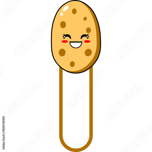 Vector Potato Bookmark Flat Design Illustration