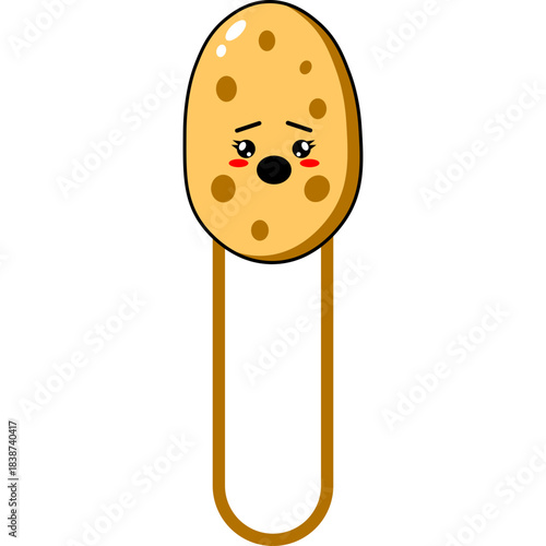 Vector Potato Bookmark Flat Design Illustration