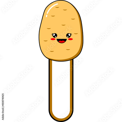 Vector Potato Bookmark Flat Design Illustration
