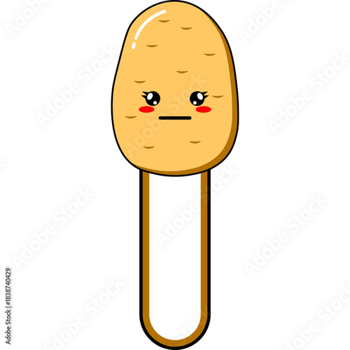 Vector Potato Bookmark Flat Design Illustration