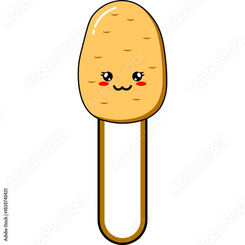 Vector Potato Bookmark Flat Design Illustration