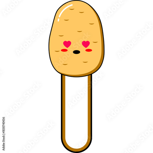 Vector Potato Bookmark Flat Design Illustration