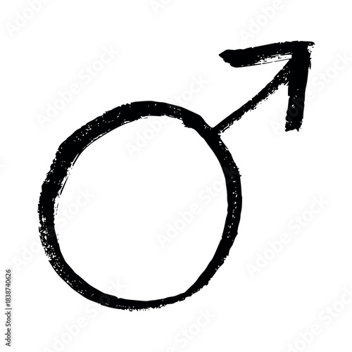 Hand drawn male gender identity sign Symbol used to represent sex and gender