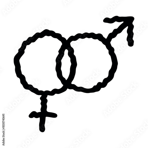 Hand drawn heterosexual gender identity sign Symbol used to represent sex and gender