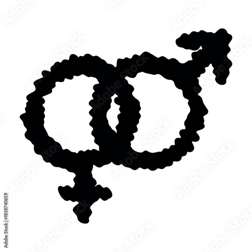 Hand drawn heterosexual gender identity sign Symbol used to represent sex and gender