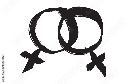 Hand drawn lesbian identity sign Symbol used to represent sex and gender