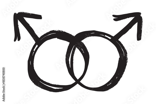 Hand drawn homosexual identity sign Symbol used to represent sex and gender