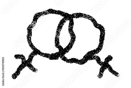 Hand drawn lesbian identity sign Symbol used to represent sex and gender