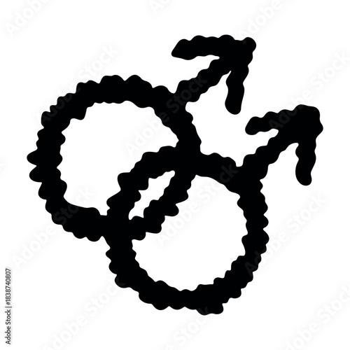Hand drawn homosexual identity sign Symbol used to represent sex and gender