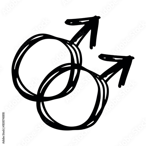 Hand drawn homosexual identity sign Symbol used to represent sex and gender