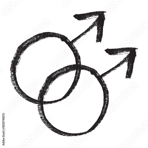 Hand drawn homosexual identity sign Symbol used to represent sex and gender
