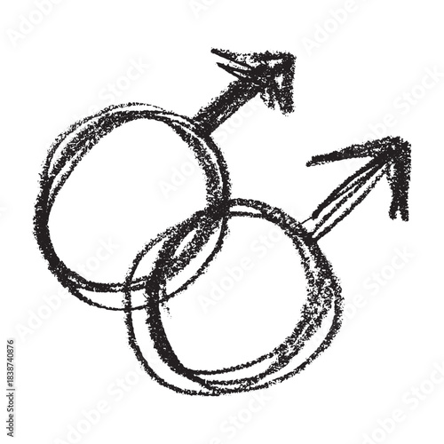 Hand drawn homosexual identity sign Symbol used to represent sex and gender