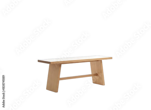 Wooden Bench Isolated on White Background