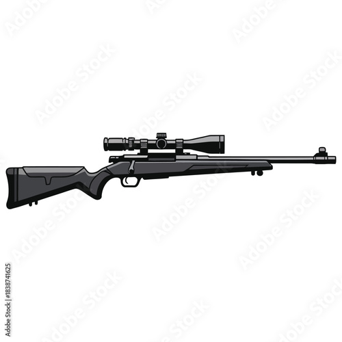 assault rifle isolated on white