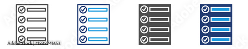 checklist icon set multiple style