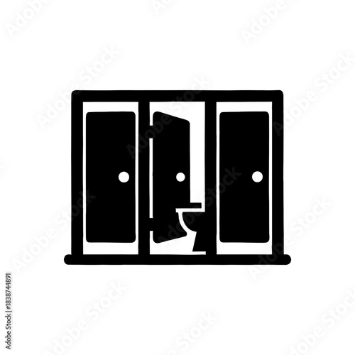 Public Toilet Cubicle Stalls Icon