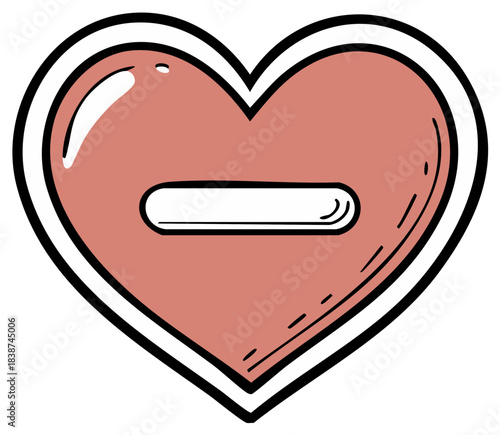 Heart with a minus symbol inside, representing negation or removal of love